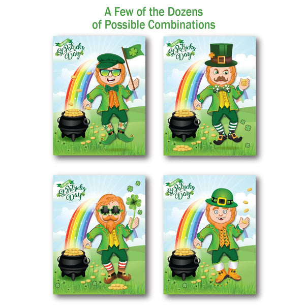 St Patrick's Day Crafts for Kids Make A Leprechaun Sticker Set - 12 Sets