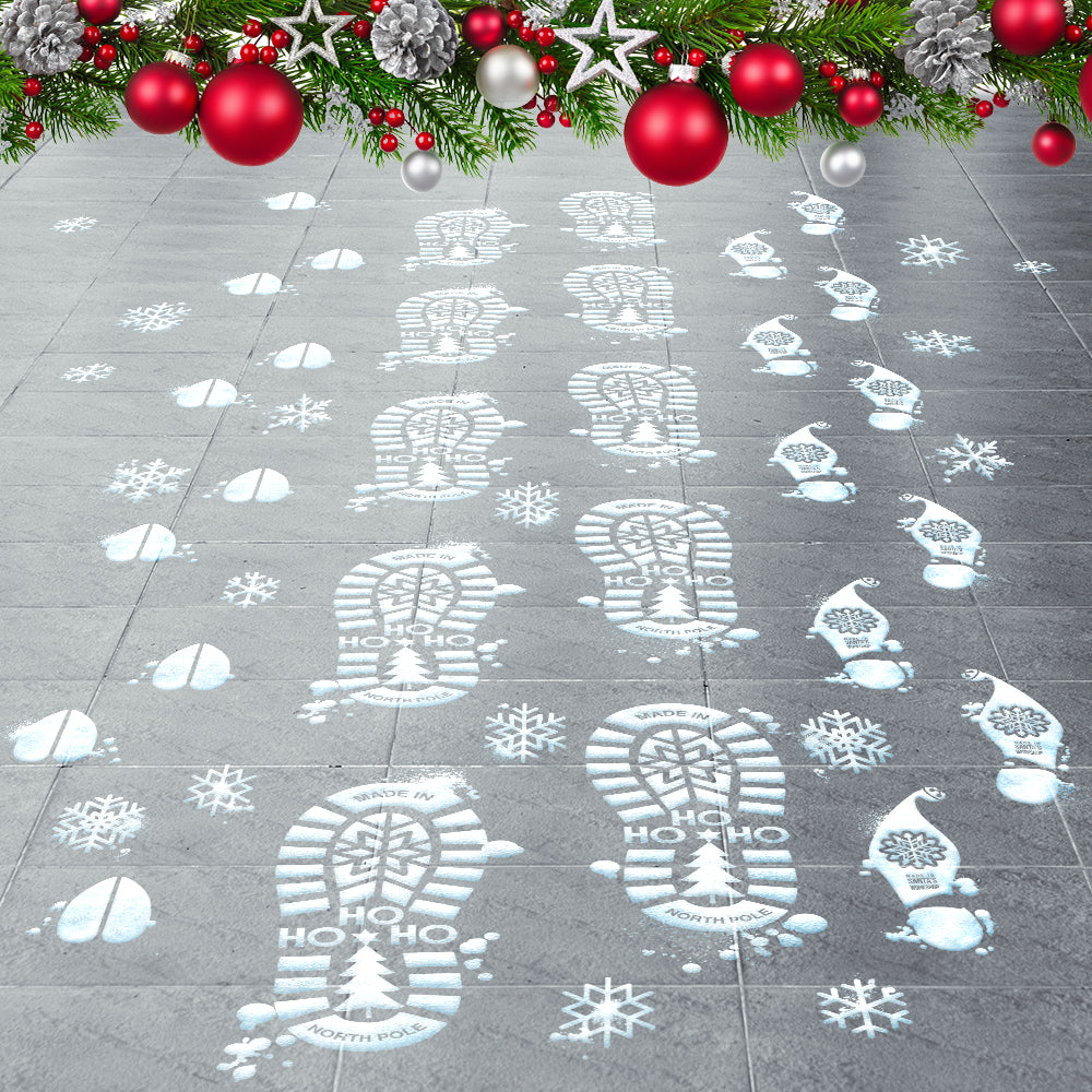 Santa Reindeer & Elf Footprints - 180 Count Footprint Floor Stickers